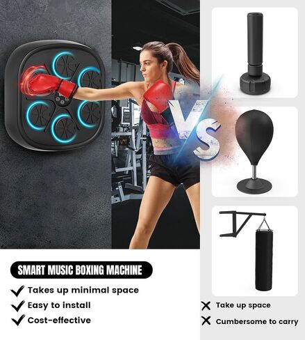 2024 Pink Music Boxing Machine, Music Boxing Machine for Adults, 9 Speeds and 9 Modes, with Boxing Gloves, for Home Indoor Exercise Boxing Machine in Saudi Arabia