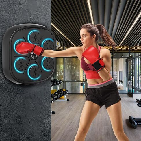 2024 Pink Music Boxing Machine, Music Boxing Machine for Adults, 9 Speeds and 9 Modes, with Boxing Gloves, for Home Indoor Exercise Boxing Machine in Saudi Arabia