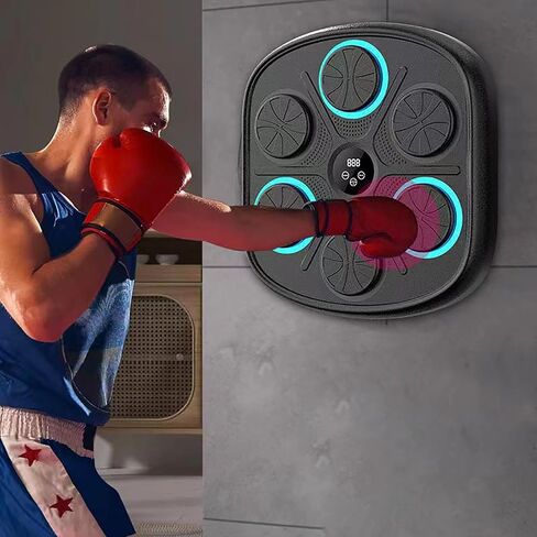 2024 Pink Music Boxing Machine, Music Boxing Machine for Adults, 9 Speeds and 9 Modes, with Boxing Gloves, for Home Indoor Exercise Boxing Machine in Saudi Arabia