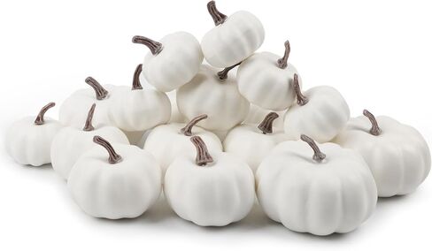 18 قطعة من القرع الاصطناعي السائب من القرع الرغوي لتزيين أحجام متعددة من قرع فوما الأبيض لجميع القديسين وعيد الشكر وديكور طاولة الخريف in Kuwait