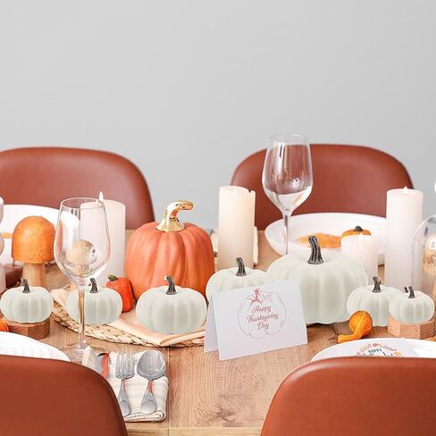 18 قطعة من القرع الاصطناعي السائب من القرع الرغوي لتزيين أحجام متعددة من قرع فوما الأبيض لجميع القديسين وعيد الشكر وديكور طاولة الخريف in Kuwait