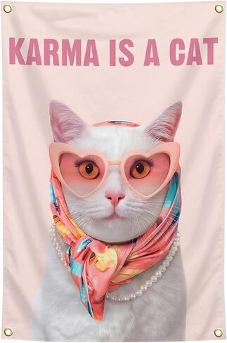owpIa 2X3FT Pink Wall Art Is A Cat Album Poster Taylor Song Tapestry For Fans Boys And Girls Bedroom Living room Wall Decor in Saudi Arabia