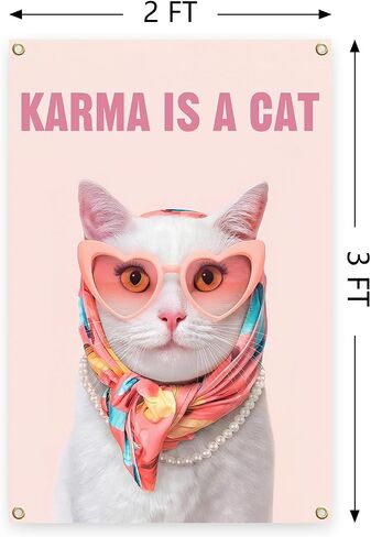 owpIa 2X3FT Pink Wall Art Is A Cat Album Poster Taylor Song Tapestry For Fans Boys And Girls Bedroom Living room Wall Decor in Saudi Arabia