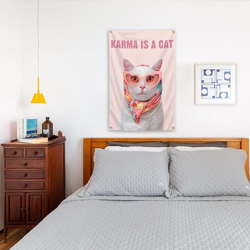 owpIa 2X3FT Pink Wall Art Is A Cat Album Poster Taylor Song Tapestry For Fans Boys And Girls Bedroom Living room Wall Decor in Saudi Arabia