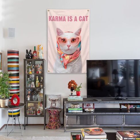 owpIa 2X3FT Pink Wall Art Is A Cat Album Poster Taylor Song Tapestry For Fans Boys And Girls Bedroom Living room Wall Decor in Saudi Arabia