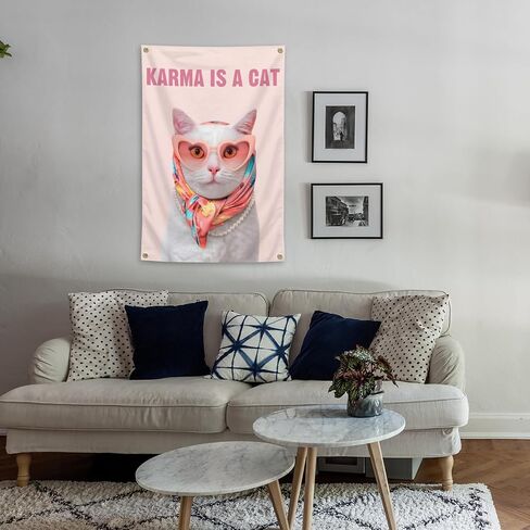owpIa 2X3FT Pink Wall Art Is A Cat Album Poster Taylor Song Tapestry For Fans Boys And Girls Bedroom Living room Wall Decor in Saudi Arabia