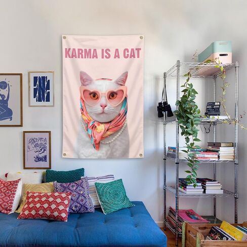 owpIa 2X3FT Pink Wall Art Is A Cat Album Poster Taylor Song Tapestry For Fans Boys And Girls Bedroom Living room Wall Decor in Saudi Arabia