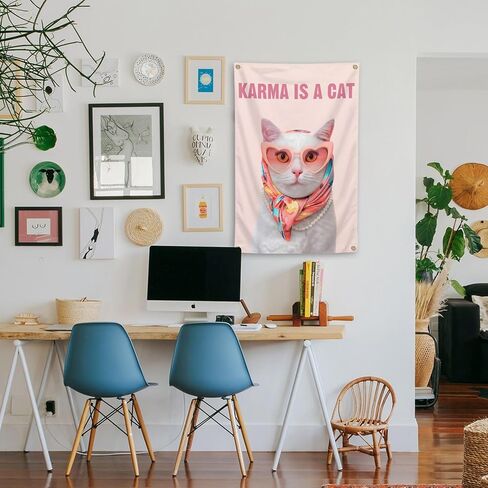 owpIa 2X3FT Pink Wall Art Is A Cat Album Poster Taylor Song Tapestry For Fans Boys And Girls Bedroom Living room Wall Decor in Saudi Arabia