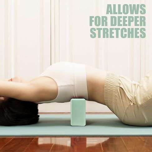 2 Pcs Yoga Blocks, 9"x6"x3" EVA Foam Blocks Yoga Props for Pilates Stretching and Meditation Exercise Blocks Lightweight Yoga Essentials (Green, normal) in Saudi Arabia
