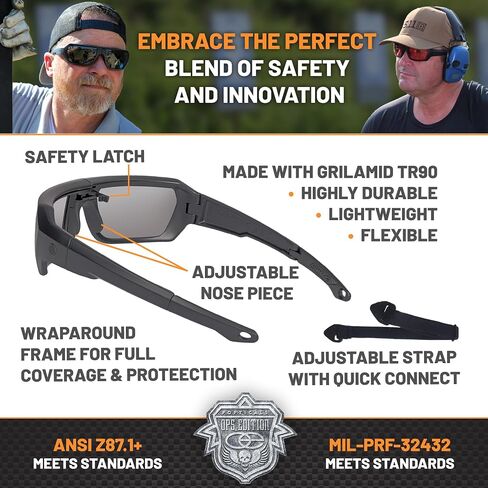 POPZULU Folding Shooting Glasses Men, Safety Sunglasses For Men and Women, Shooting Eye Protection in Saudi Arabia