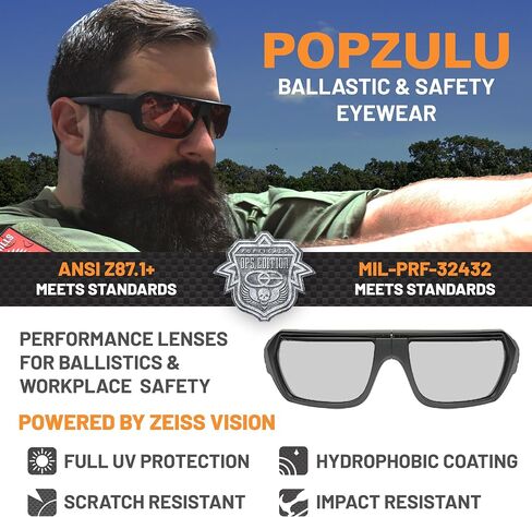POPZULU Folding Shooting Glasses Men, Safety Sunglasses For Men and Women, Shooting Eye Protection in Saudi Arabia