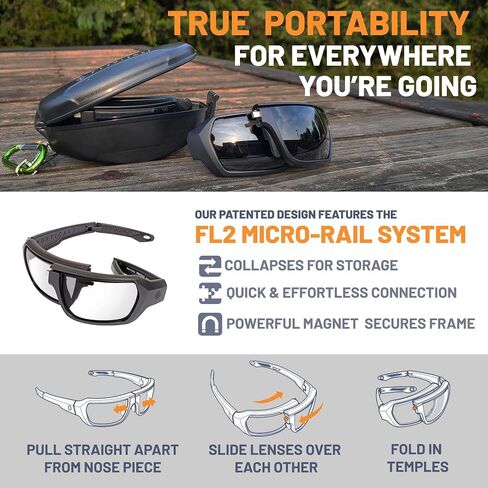 POPZULU Folding Shooting Glasses Men, Safety Sunglasses For Men and Women, Shooting Eye Protection in Saudi Arabia