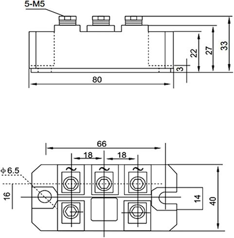 مقوم الجسر MDS 100A 1600V مقوم الجسر الثنائي كامل موجة ديود وحدة 3 المرحلة 5 وحدة تصحيح المحطة in Kuwait