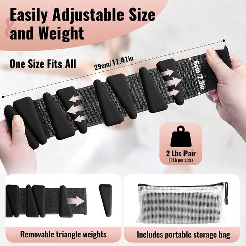 [2024 Newest] Adjustable Wrist and Ankle Weights for Women: 2 lbs Total (1 lb Each), Arm Weights for Walking, Weighted Wristbands, Ankle Weights, and Arm Weights in Saudi Arabia