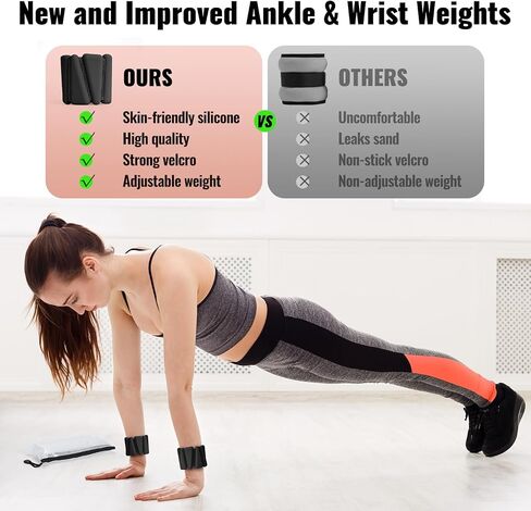[2024 Newest] Adjustable Wrist and Ankle Weights for Women: 2 lbs Total (1 lb Each), Arm Weights for Walking, Weighted Wristbands, Ankle Weights, and Arm Weights in Saudi Arabia