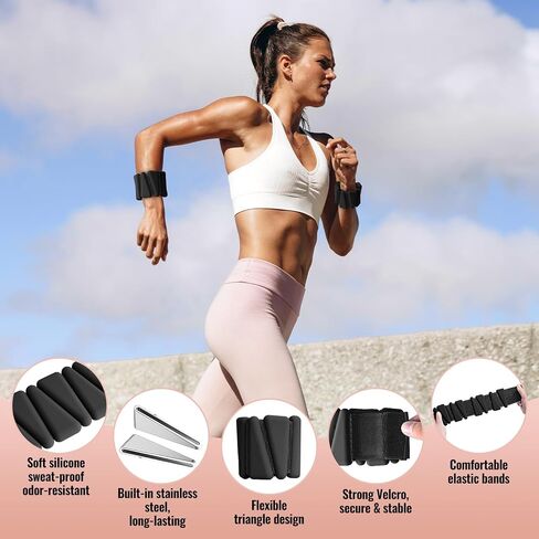 [2024 Newest] Adjustable Wrist and Ankle Weights for Women: 2 lbs Total (1 lb Each), Arm Weights for Walking, Weighted Wristbands, Ankle Weights, and Arm Weights in Saudi Arabia
