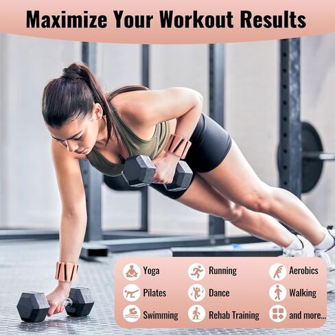 [أحدث 2024] أوزان المعصم والكاحل القابلة للتعديل للنساء: إجمالي 2 رطل (1 رطل لكل منهما)، أوزان الذراع للمشي، وأساور المعصم الموزونة، وأوزان الكاحل، وأوزان الذراع in Kuwait