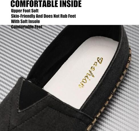Men's Canvas Slip On Espadrille Loafer,Simple Leisure Walking Sneakers Moccasins Boat Shoes Comfortable Breathable Flats Driving Shoes in Saudi Arabia