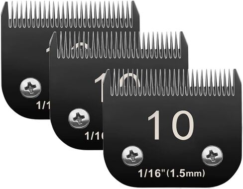 Docal 10# Pet Dog Grooming Detachable Blades, Compatible with Andis Size-10# Cut Length 1/16"(1.5mm), Most A5,KM Series Clippers,Made of Ceramic Blade (Black) in Saudi Arabia