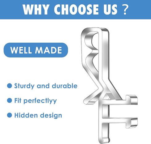 Mabor 12Pcs Valance Clips for Blinds, 1-7/8inch Clear Plastic Blind Valance Replacement Clips Hidden Window Blind Cover Clips for Valance with a Groove in The Back in Saudi Arabia