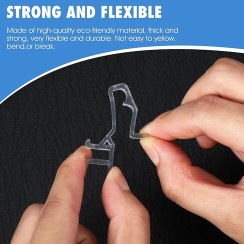 Mabor 12Pcs Valance Clips for Blinds, 1-7/8inch Clear Plastic Blind Valance Replacement Clips Hidden Window Blind Cover Clips for Valance with a Groove in The Back in Saudi Arabia
