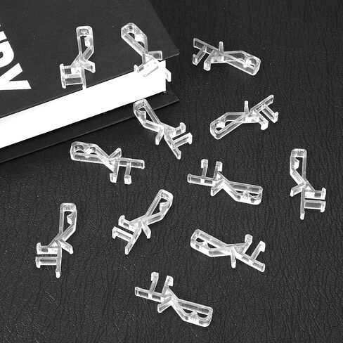 Mabor 12Pcs Valance Clips for Blinds, 1-7/8inch Clear Plastic Blind Valance Replacement Clips Hidden Window Blind Cover Clips for Valance with a Groove in The Back in Saudi Arabia