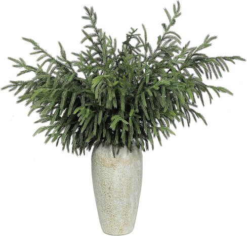 YXZZWL 8 Pcs Christmas Norfolk Pine Branches, 36 Inch Real Touch Artificial Norfolk Pine Branch Faux Cedar Pine Stem Fake Greenery Pine Picks for Vase DIY Garland Wreath Home Garden Decoration in Saudi Arabia