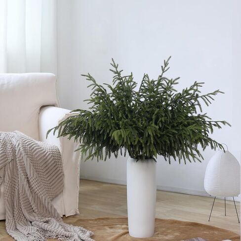 YXZZWL 8 Pcs Christmas Norfolk Pine Branches, 36 Inch Real Touch Artificial Norfolk Pine Branch Faux Cedar Pine Stem Fake Greenery Pine Picks for Vase DIY Garland Wreath Home Garden Decoration in Saudi Arabia