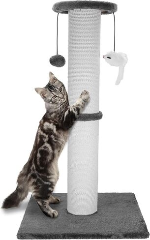 Cat Scratching Post 34 Inches Heavy Duty and Thicker Cat Scratching Post Sisal Rope with Hanging Ball and Mice Scratching Post for Indoor Cats and Adult(Green) in Saudi Arabia