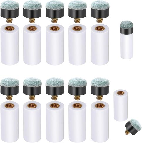 10 Sets Billiard Pool Cues Tips Replacement, Screw-on Pool Cue Tips with White Pool Cue Stick Ferrules, Pool Stick Tip No Glue or Tool Required Kit for Snooker and Pool Cues in Saudi Arabia