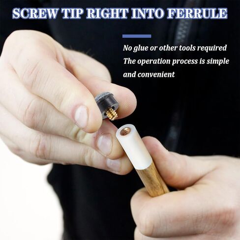 10 Sets Billiard Pool Cues Tips Replacement, Screw-on Pool Cue Tips with White Pool Cue Stick Ferrules, Pool Stick Tip No Glue or Tool Required Kit for Snooker and Pool Cues in Saudi Arabia