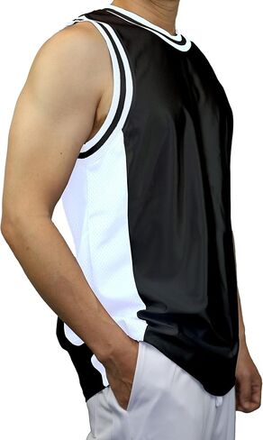 Men's 3-Stripes Basketball Gym Workout Athletic Tank Tops Shirts Mesh Jersey Uniform Made in USA in Kuwait