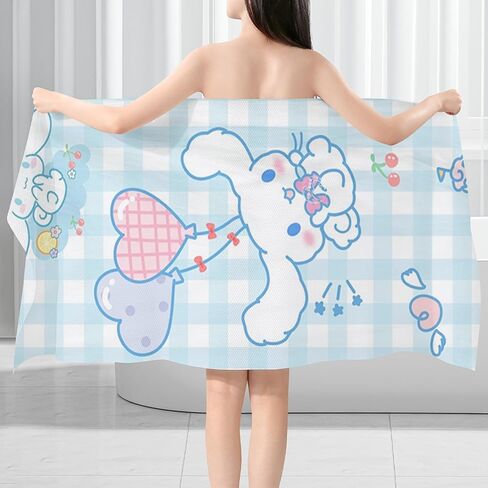 G-Ahora Anime Beach Towel, Cartoon Bath Towel 32x59 inch Absorbent Quick Dry Towels for Travel, Lightweight Soft (Cinnam) in Saudi Arabia