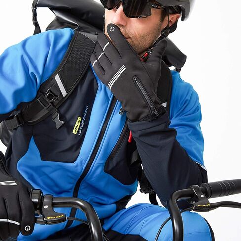 قفازات ركوب الدراجات الشتوية Hikenture مقاس XXL وبطانة خوذة جمجمة رمادية للرجال والنساء in Kuwait