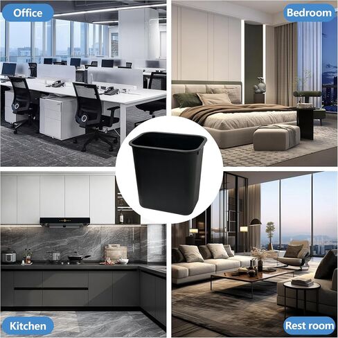 Office Trash Can, 5 Gallon Small Trash can, Slim Modern Bin, Black Trash Can, for Office/Bedroom/Kitchen/Bathroom in Saudi Arabia