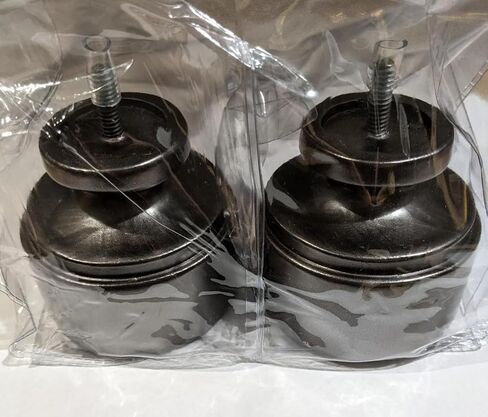 ENVOGUE Cambria Premier Complete Finials for Curtain Rods, Tie Backs, Drapes and Window Treatments Contemporary Urban Knob in Graphite Metallic Dark Silver Set of 2 in Saudi Arabia