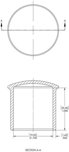 Caplugs 99390306 Plastic Cap with Flanges. VCF-750-16, Vinyl, Cap ID 0.750" Length 1.000", Black (Pack of 40) in Saudi Arabia