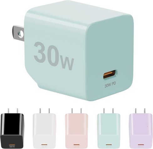 2024 Version USB C GaN Super Fast Charger Block 30W (Nano 3), Wall Charger Power Adapter with Foldable Plug,Charging Box Brick,Cube for iPhone15 14 13 12 11 Pro Max XR XS X,iPad,Galaxy (2 Pack White in Kuwait