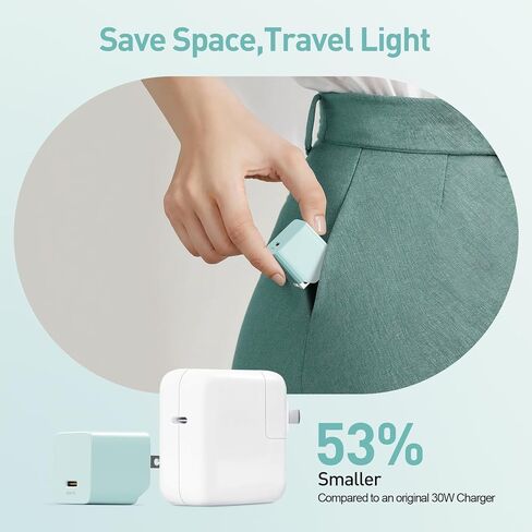 2024 Version USB C GaN Super Fast Charger Block 30W (Nano 3), Wall Charger Power Adapter with Foldable Plug,Charging Box Brick,Cube for iPhone15 14 13 12 11 Pro Max XR XS X,iPad,Galaxy (2 Pack White in Kuwait