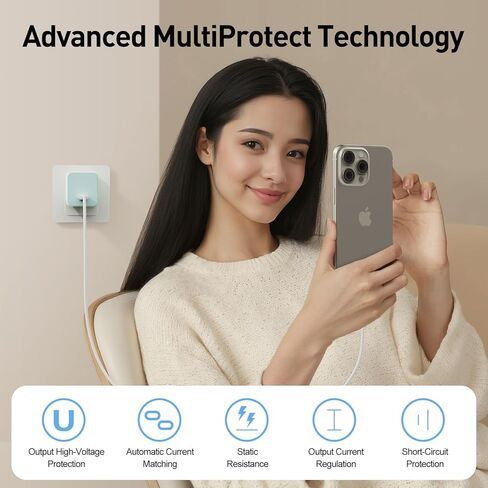 2024 Version USB C GaN Super Fast Charger Block 30W (Nano 3), Wall Charger Power Adapter with Foldable Plug,Charging Box Brick,Cube for iPhone15 14 13 12 11 Pro Max XR XS X,iPad,Galaxy (2 Pack White in Kuwait