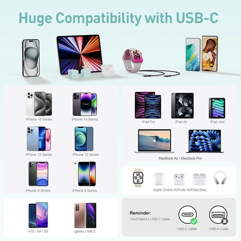 2024 Version USB C GaN Super Fast Charger Block 30W (Nano 3), Wall Charger Power Adapter with Foldable Plug,Charging Box Brick,Cube for iPhone15 14 13 12 11 Pro Max XR XS X,iPad,Galaxy (2 Pack White in Kuwait