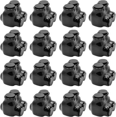 Black Insulated in-Line Splice Alumiconn Connector 2 Set Screws - 1/0-14 Wire Range - 3/16 Allen Hex - Pre-Filled with Oxide Inhibitor, Rubber Vinyl Coating, 6061-T6 Aluminum CU9AL, (15 Pack) in Kuwait
