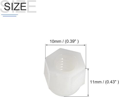 METALLIXITY Acorn Cap Nuts(M6x1mm) 30Pcs, Nylon Acorn Dome Cap Head Hex Nuts - for Industrial Mechanical Equipment, White in Saudi Arabia