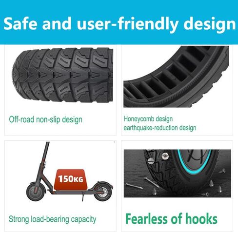 TOCBEUU 10x2.5 Inch Solid Tires for Electric Scooter, 60/70-6.5 Replacement Wheels, Rubber Tyre for Segway Ninebot Max G30P/G30LP/G30/G30D/G30E/G30LP/G30D II/G30 Max/G2/F2 pro& Hiboy S2 MAX (2PCS) in Kuwait