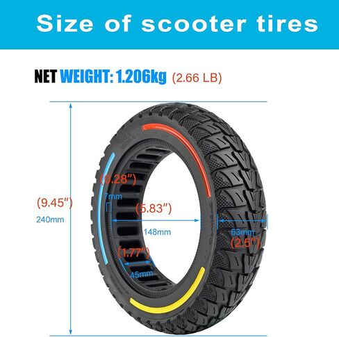 TOCBEUU 10x2.5 Inch Solid Tires for Electric Scooter, 60/70-6.5 Replacement Wheels, Rubber Tyre for Segway Ninebot Max G30P/G30LP/G30/G30D/G30E/G30LP/G30D II/G30 Max/G2/F2 pro& Hiboy S2 MAX (2PCS) in Kuwait