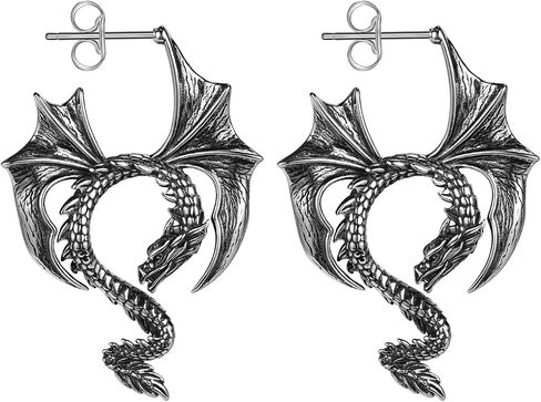 Gothic Dragon/Sword/Skull/Scorpion/Octopus Stud Earrings Ear Cuff Retro Punk Rock Earrings for Men Women Stainless Steel Dangle Drop Earrings Jewelry Gifts in Kuwait