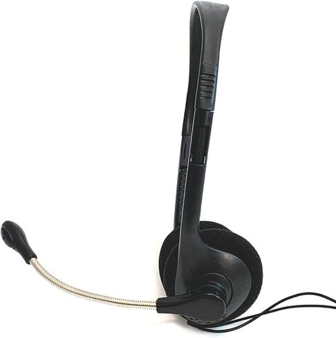 Disposable Stereo Classroom Headset with 3.5mm Plug and Boom Microphone 10 Pack, Black in Saudi Arabia