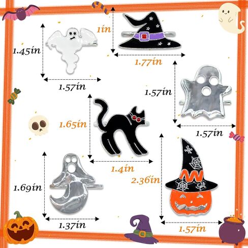 Halloween Napkin Rings, Set of 12 Sliver Black Halloween Pumpkin Ghost Cat Hat Napkin Rings Holders Metal Serviette Rings for Halloween Holiday Dinner Party Home Table Dinning Setting Decorations in Saudi Arabia