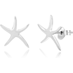AeraVida Beautifully Simple .925 Sterling Silver Starfish Stud Earrings | Sterling Silver Stud Earring for women | Starfish Stud Earrings | Stud Earrings