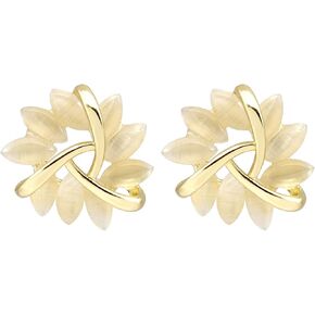 Flower Earrings for Women Girls Crystal Flower Stud Earrings White Opal Flower Stud Earrings Summer Beach Vacation Floral Earrings for Women Girls in Kuwait